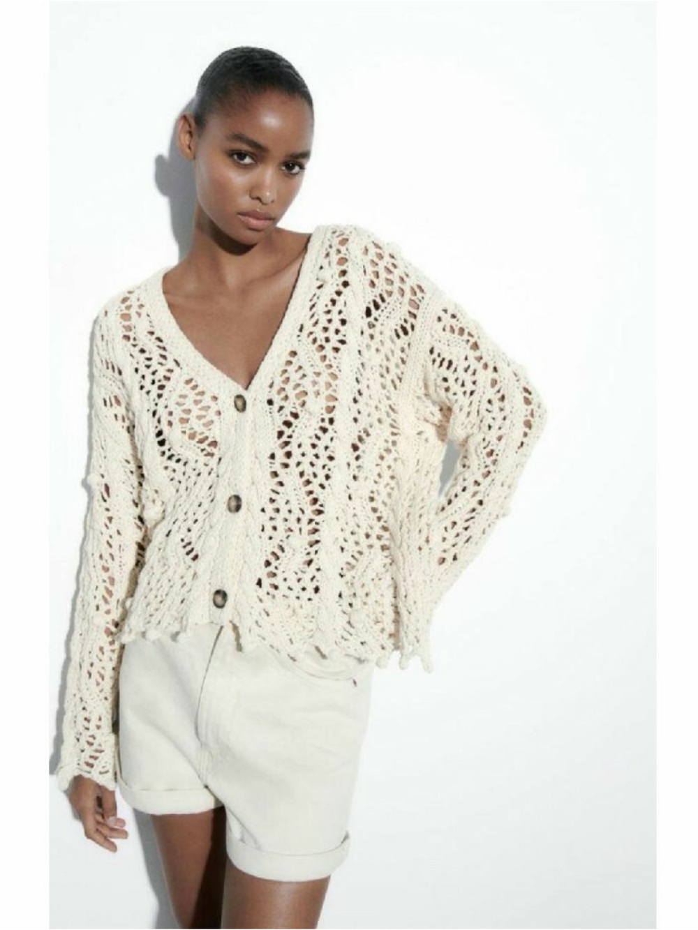 Zara Crochet Chunky Knit Cardigan - Picture 11 of 13